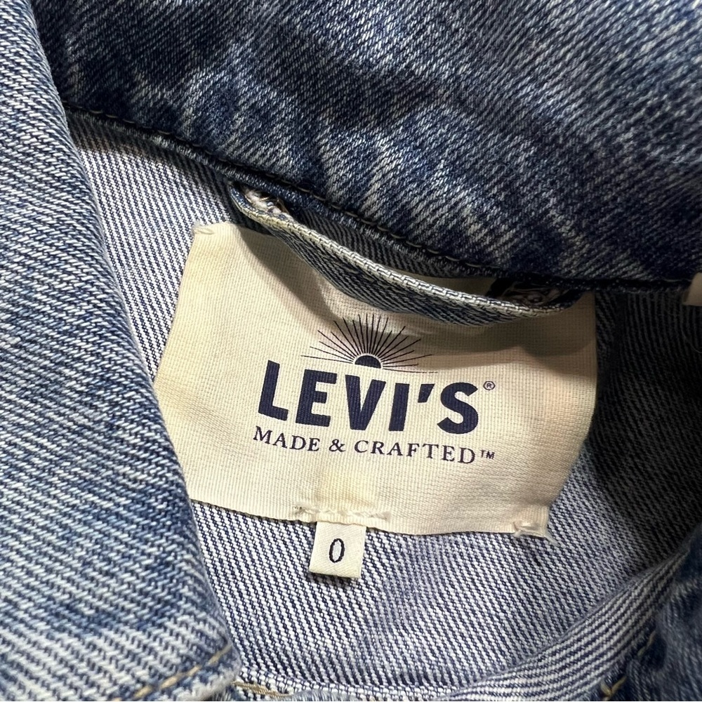 Levi’s made & crafted size XS / 0 denim jacket Free People patchwork denim - Picture 3 of 8